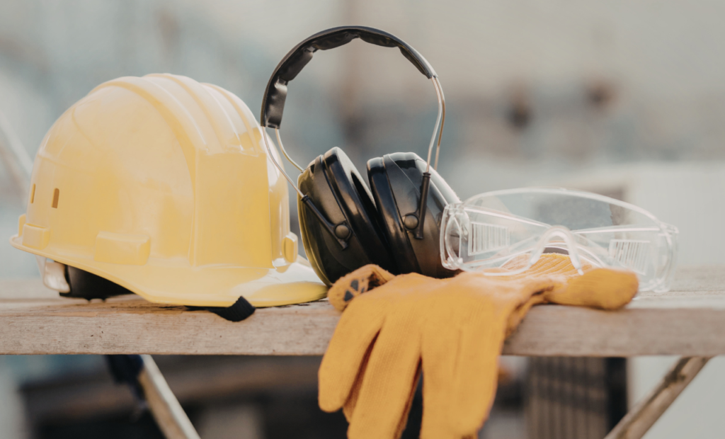Construction accident lawyer in Arizona representing workplace injury cases with safety helmet and construction gear