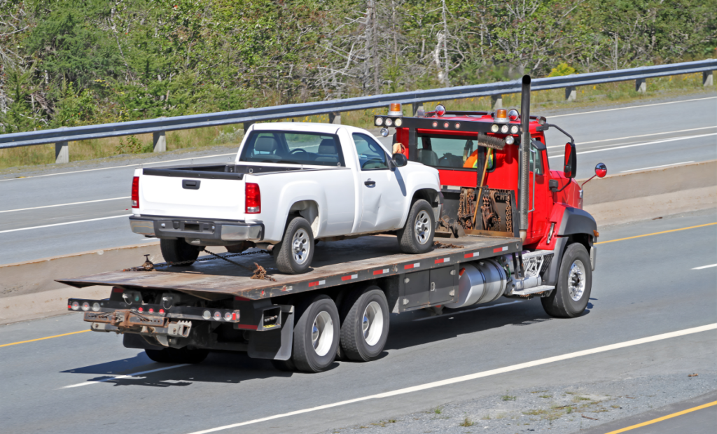 Pickup truck towed after mechanical failure in Arizona representing defective product and injury lawyer case