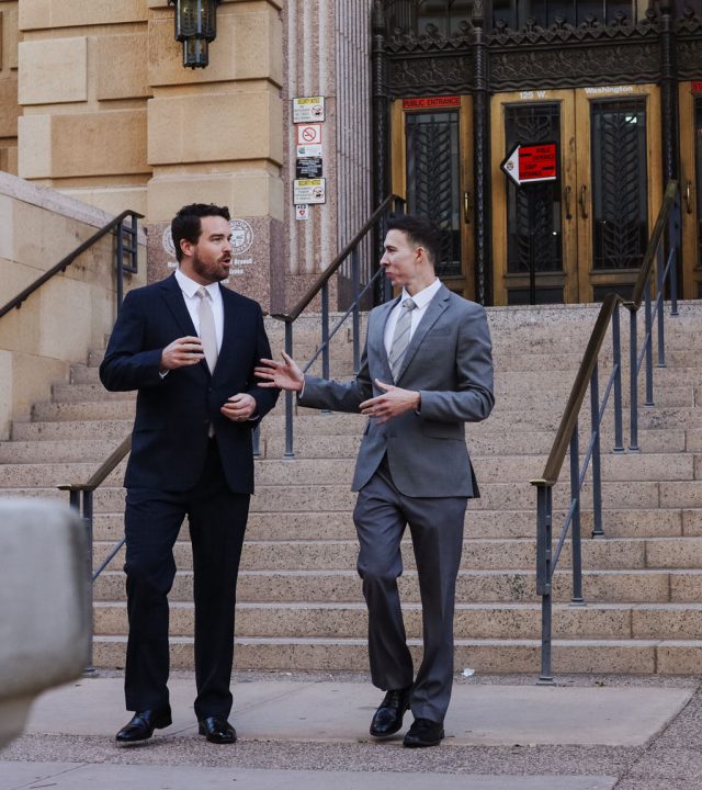 Jonathan Litster and Brent Dugwyler, personal injury attorneys in Arizona, professional headshot